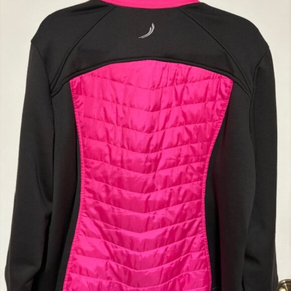 EXERTEK WOMAN HOT PINK/BLACK ZIPPER 1/2 QUILTED/KNIT JACKET. SZ. 2X - Picture 5 of 5